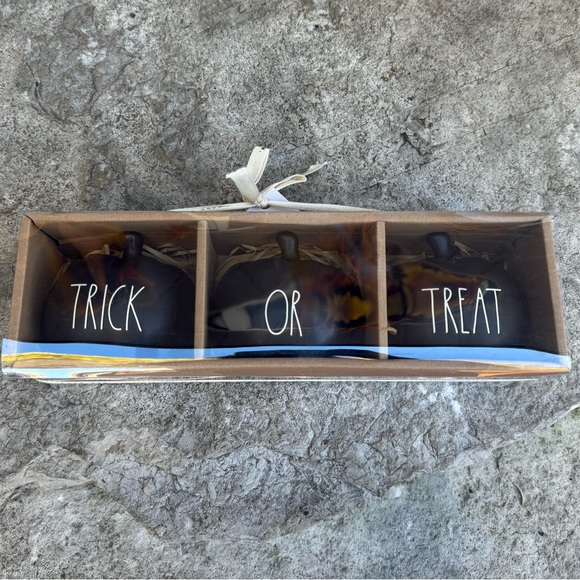 Rae Dunn TRICK OR TREAT Halloween Mini Pumpkins- Set of 3 - Picture 3 of 3